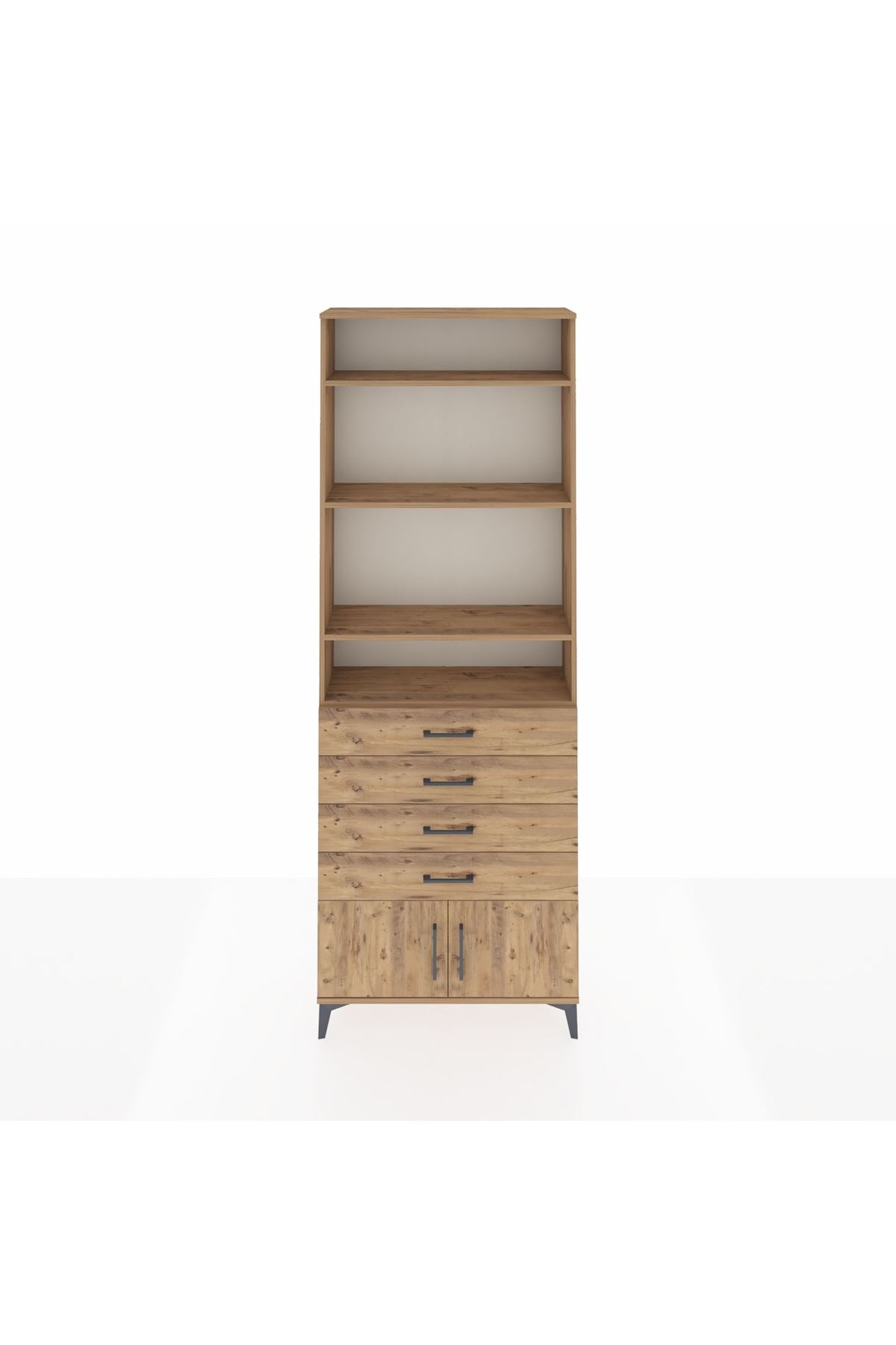 Arges Dolap 4 Raflı 4 Çekmeceli 2 Kapaklı 88x30x243 - S33M256V9A