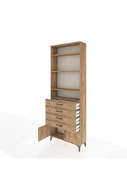 Arges Dolap 4 Raflı 4 Çekmeceli 2 Kapaklı 88x30x243 - S33M256V9A