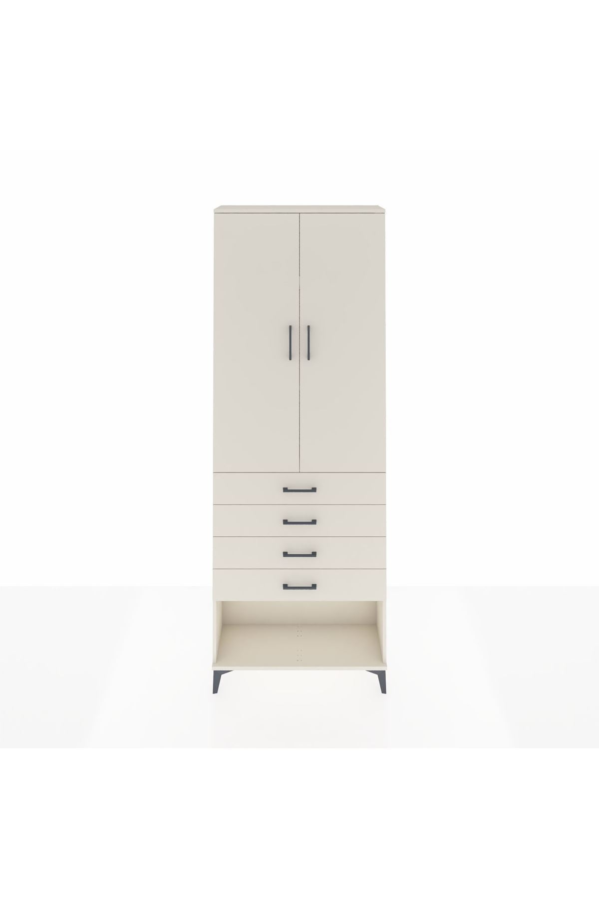 Arges Dolap 3 Raflı 4 Çekmeceli 2 Kapaklı 88x30x243 - S33M257V1A