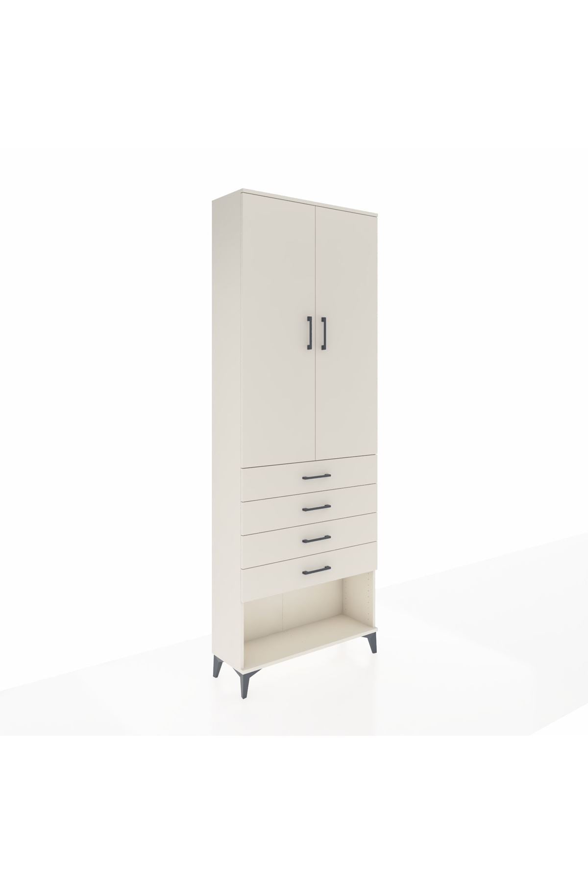 Arges Dolap 3 Raflı 4 Çekmeceli 2 Kapaklı 88x30x243 - S33M257V1A