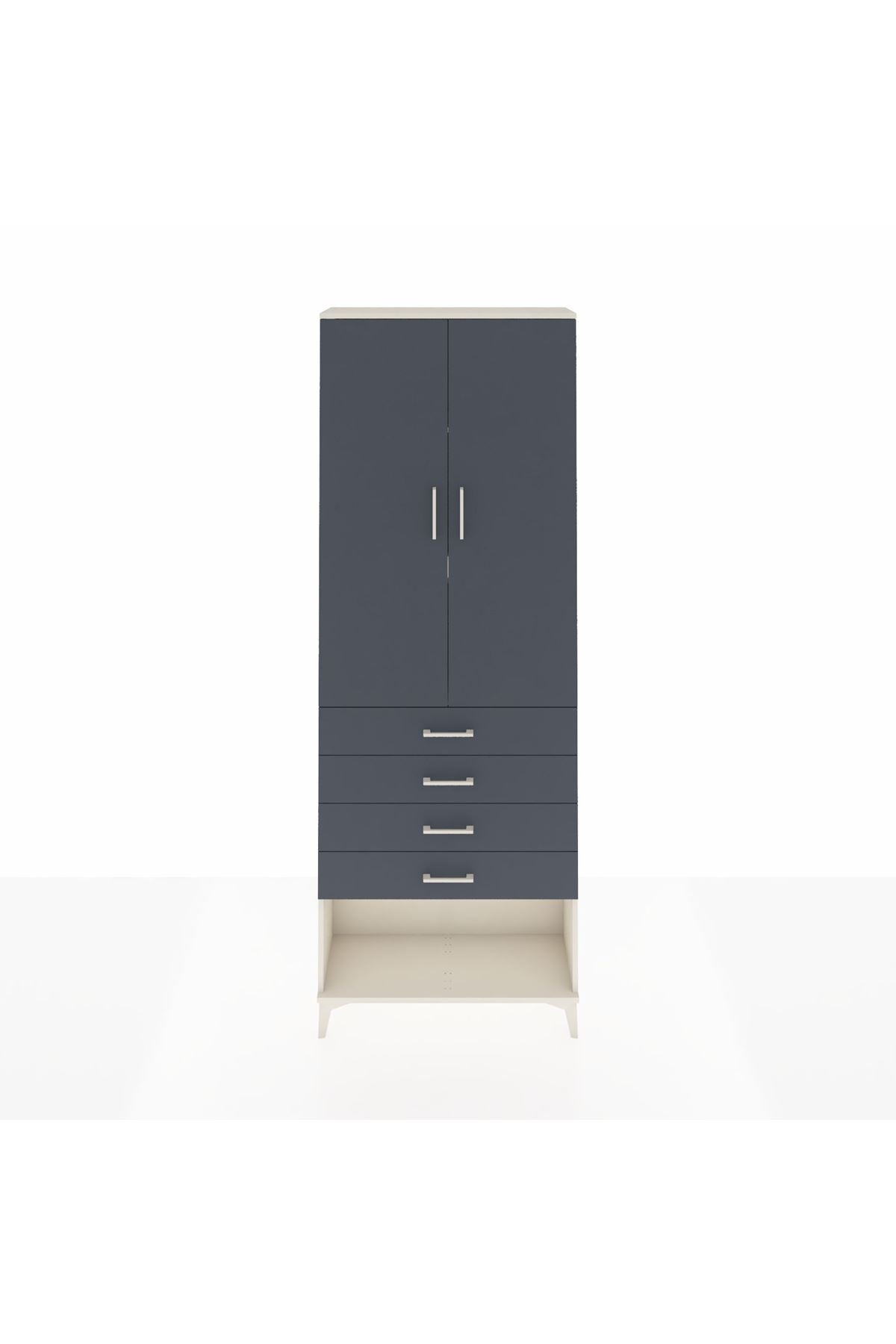 Arges Dolap 3 Raflı 4 Çekmeceli 2 Kapaklı 88x30x243 - S33M257V2A