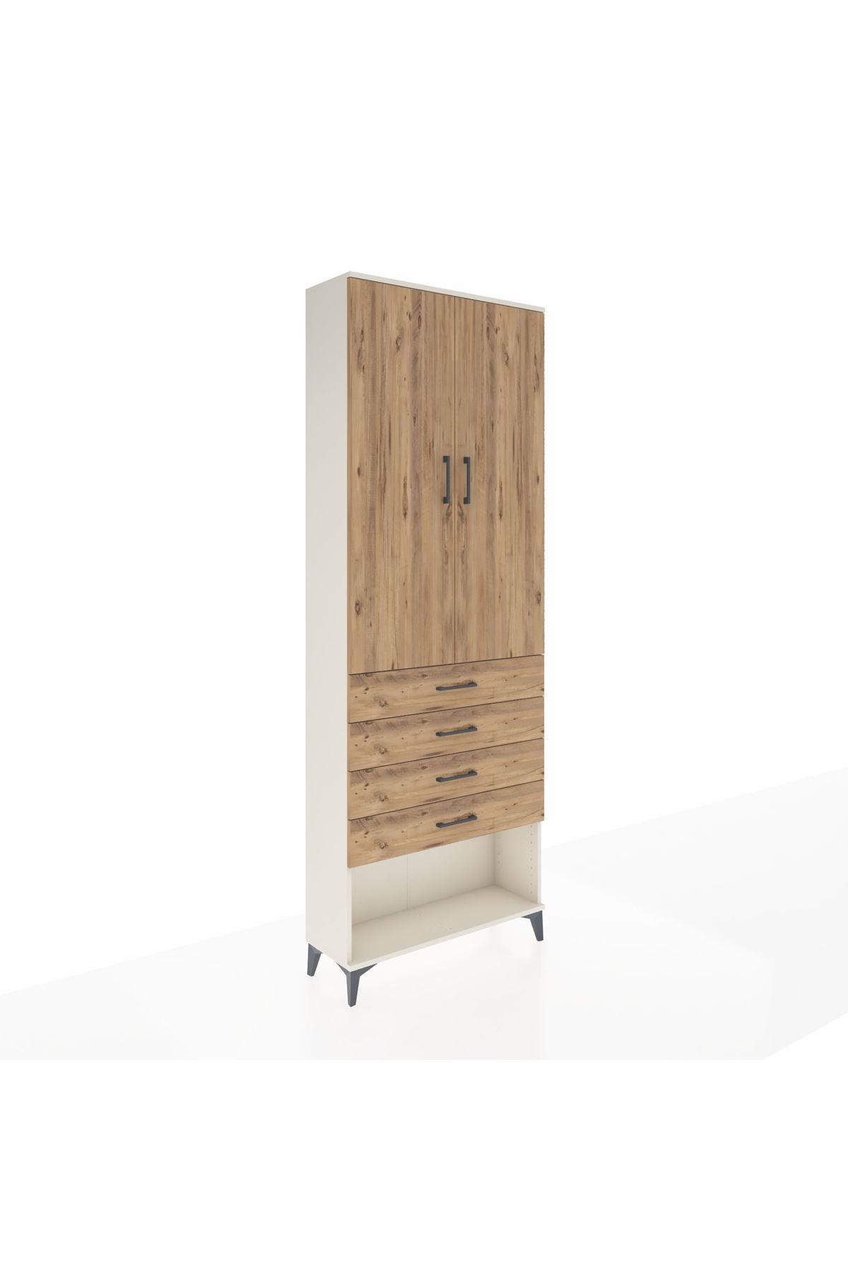 Arges Dolap 3 Raflı 4 Çekmeceli 2 Kapaklı 88x30x243 - S33M257V3A