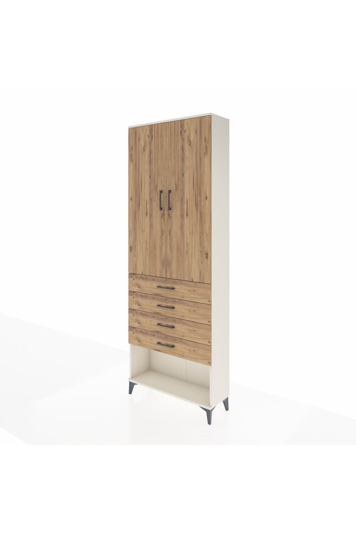 Arges Dolap 3 Raflı 4 Çekmeceli 2 Kapaklı 88x30x243 - S33M257V3A