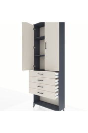 Arges Dolap 3 Raflı 4 Çekmeceli 2 Kapaklı 88x30x243 - S33M257V4A