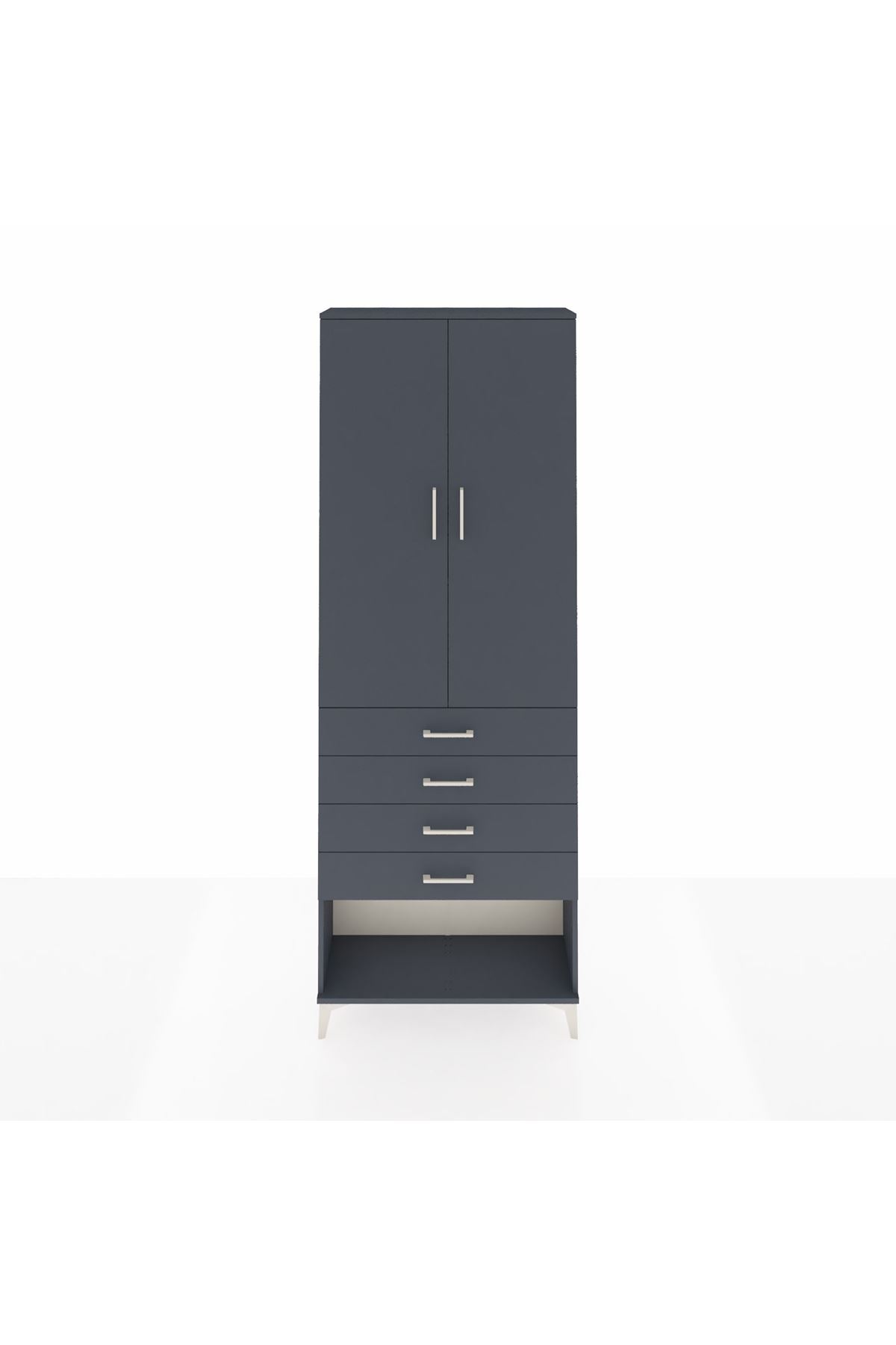 Arges Dolap 3 Raflı 4 Çekmeceli 2 Kapaklı 88x30x243 - S33M257V5A