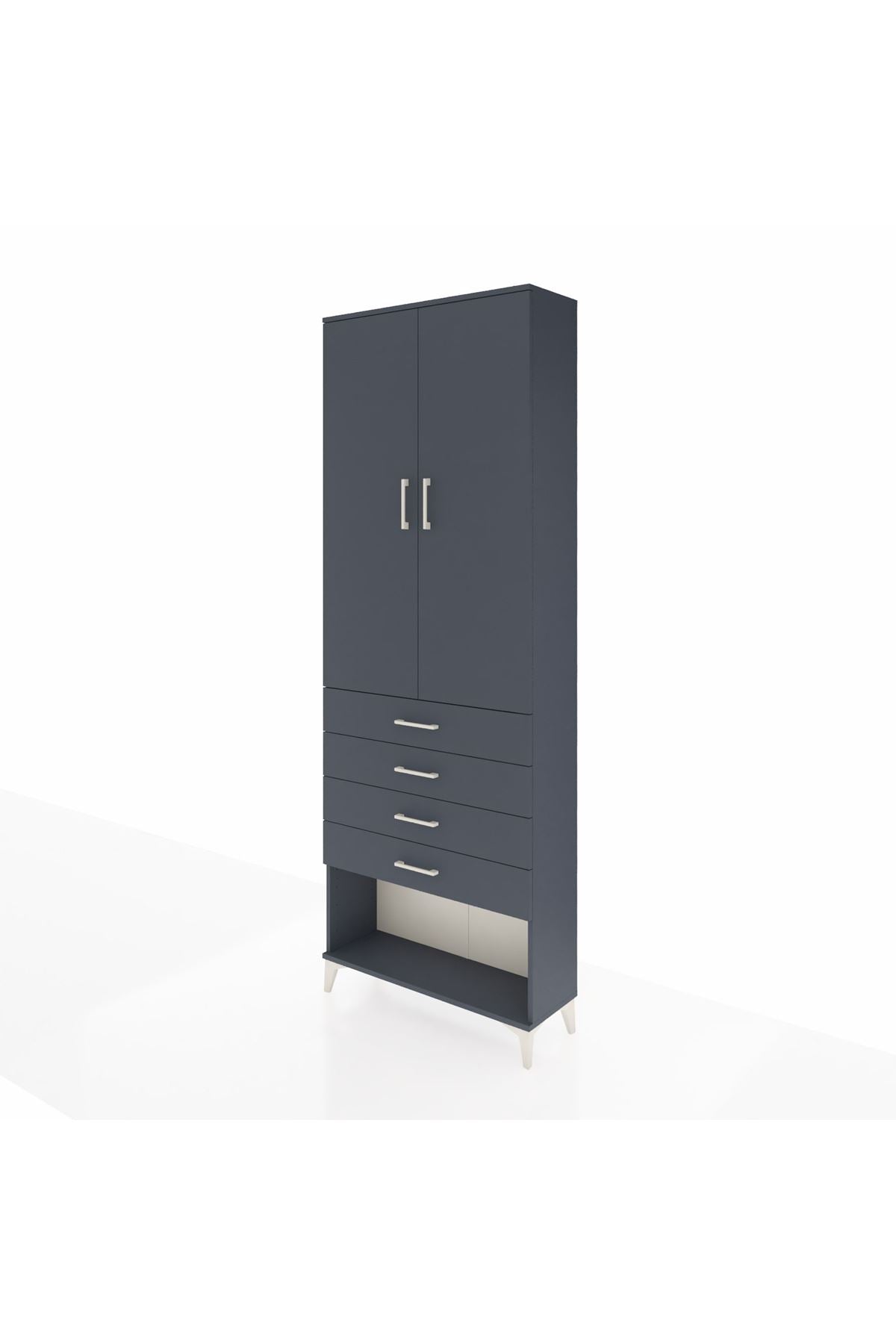 Arges Dolap 3 Raflı 4 Çekmeceli 2 Kapaklı 88x30x243 - S33M257V5A