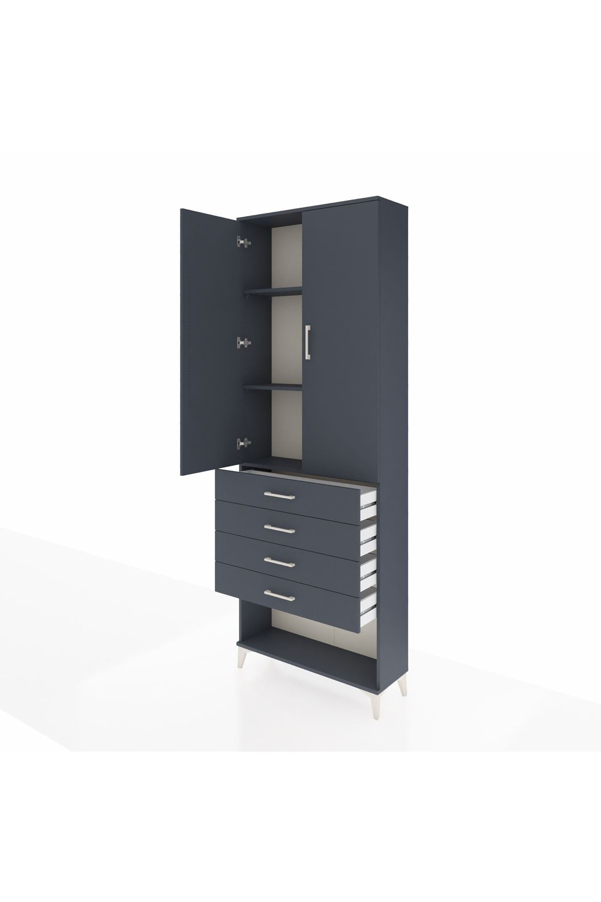 Arges Dolap 3 Raflı 4 Çekmeceli 2 Kapaklı 88x30x243 - S33M257V5A