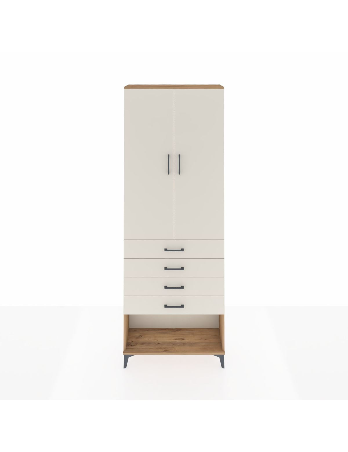 Arges Dolap 3 Raflı 4 Çekmeceli 2 Kapaklı 88x30x243 - S33M257V7A