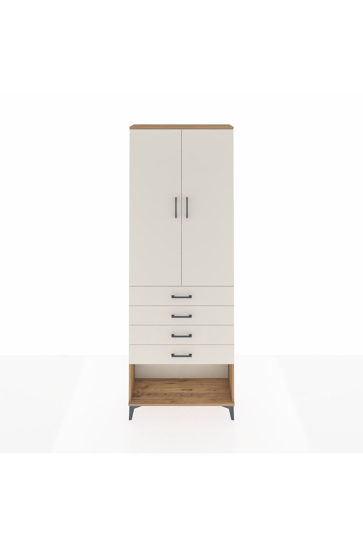 Arges Dolap 3 Raflı 4 Çekmeceli 2 Kapaklı 88x30x243 - S33M257V7A