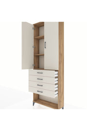 Arges Dolap 3 Raflı 4 Çekmeceli 2 Kapaklı 88x30x243 - S33M257V7A