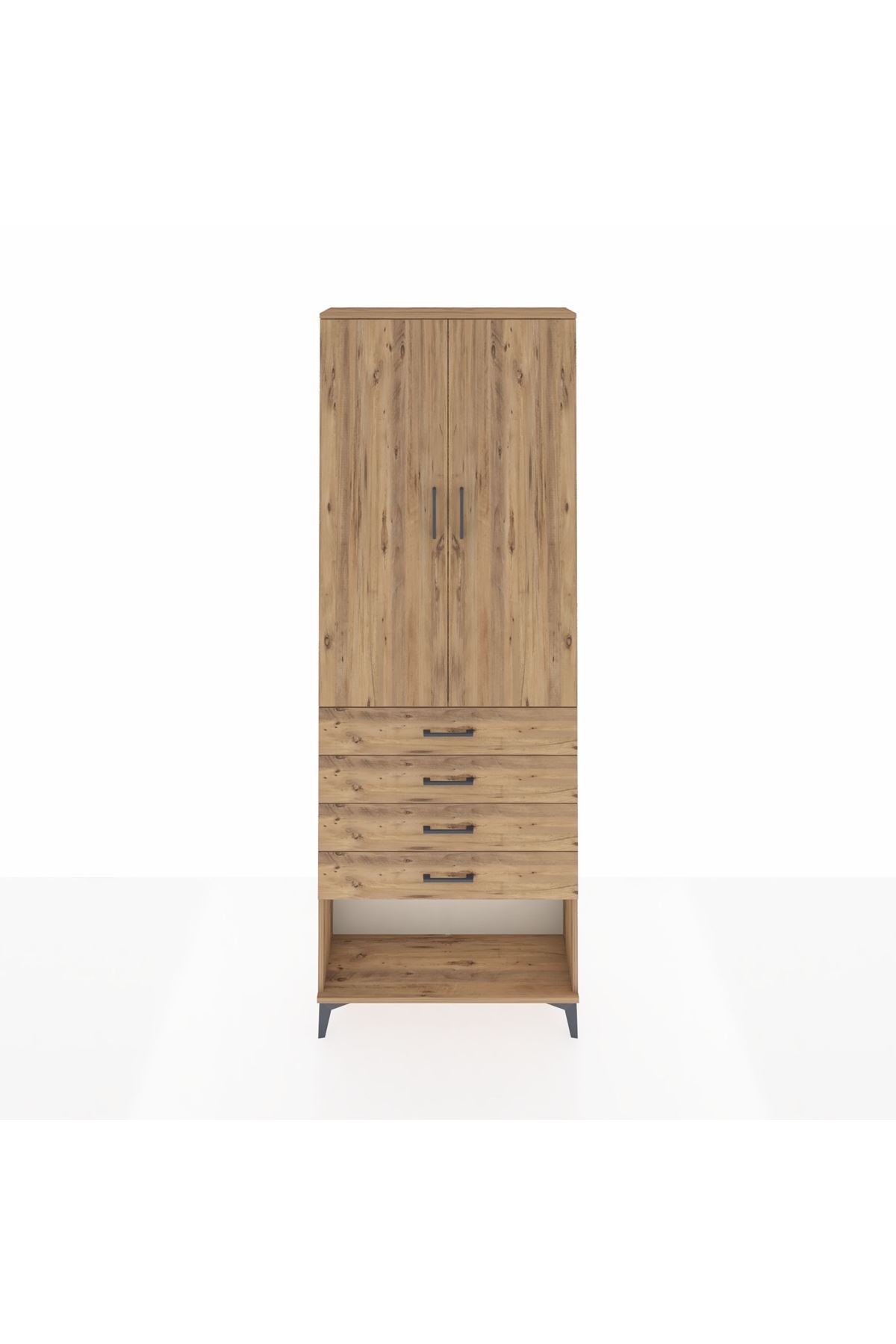 Arges Dolap 3 Raflı 4 Çekmeceli 2 Kapaklı 88x30x243 - S33M257V9A