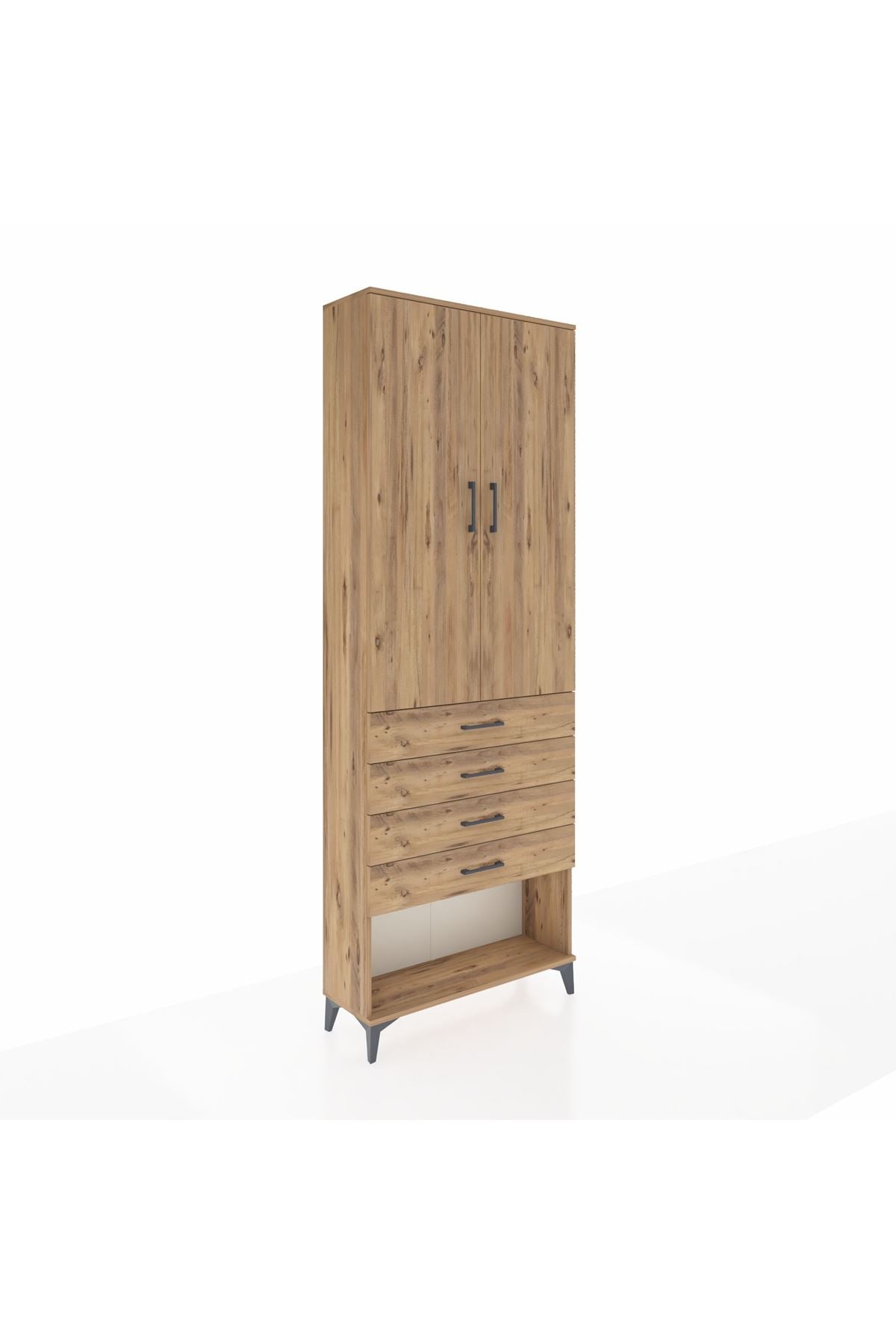 Arges Dolap 3 Raflı 4 Çekmeceli 2 Kapaklı 88x30x243 - S33M257V9A