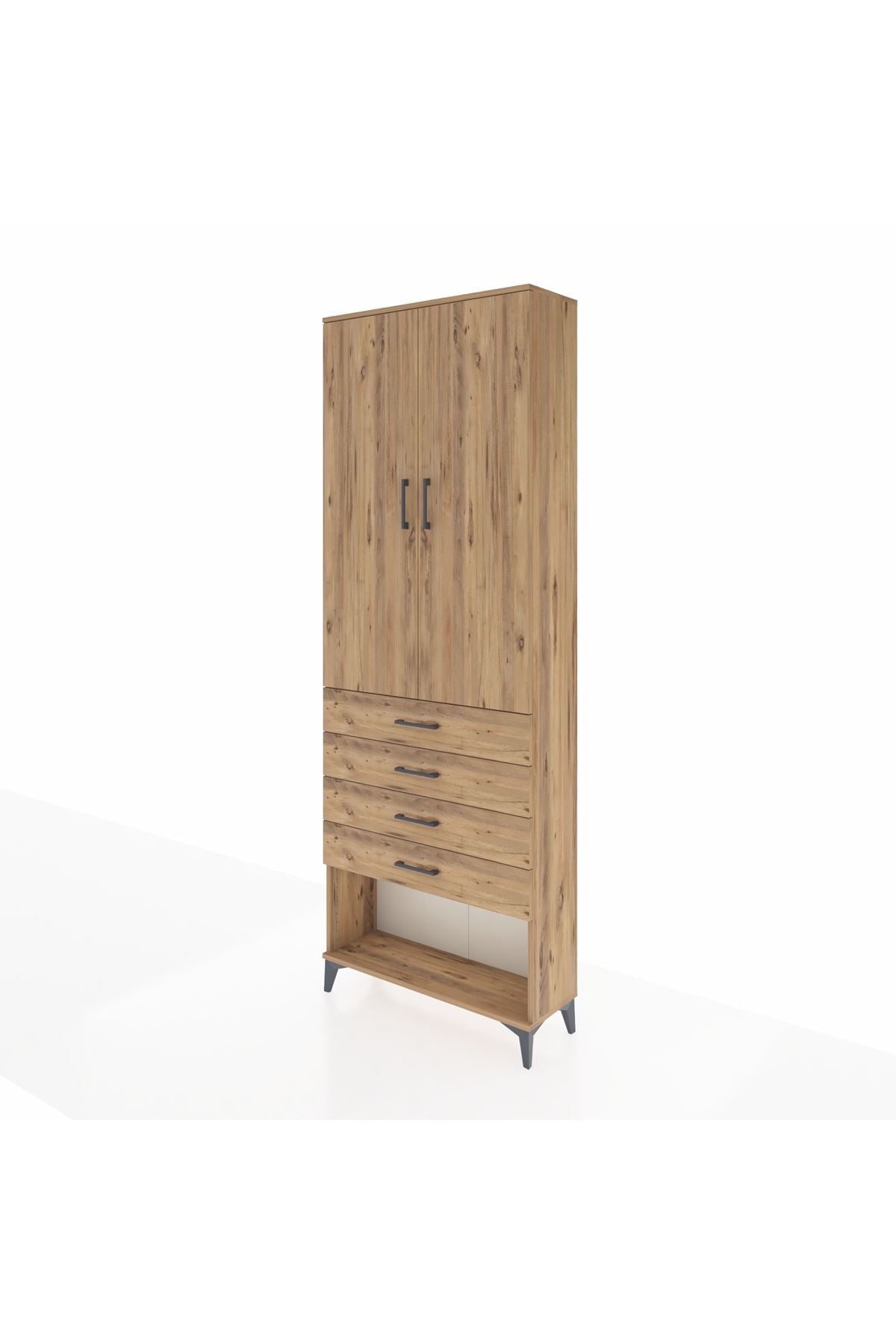 Arges Dolap 3 Raflı 4 Çekmeceli 2 Kapaklı 88x30x243 - S33M257V9A