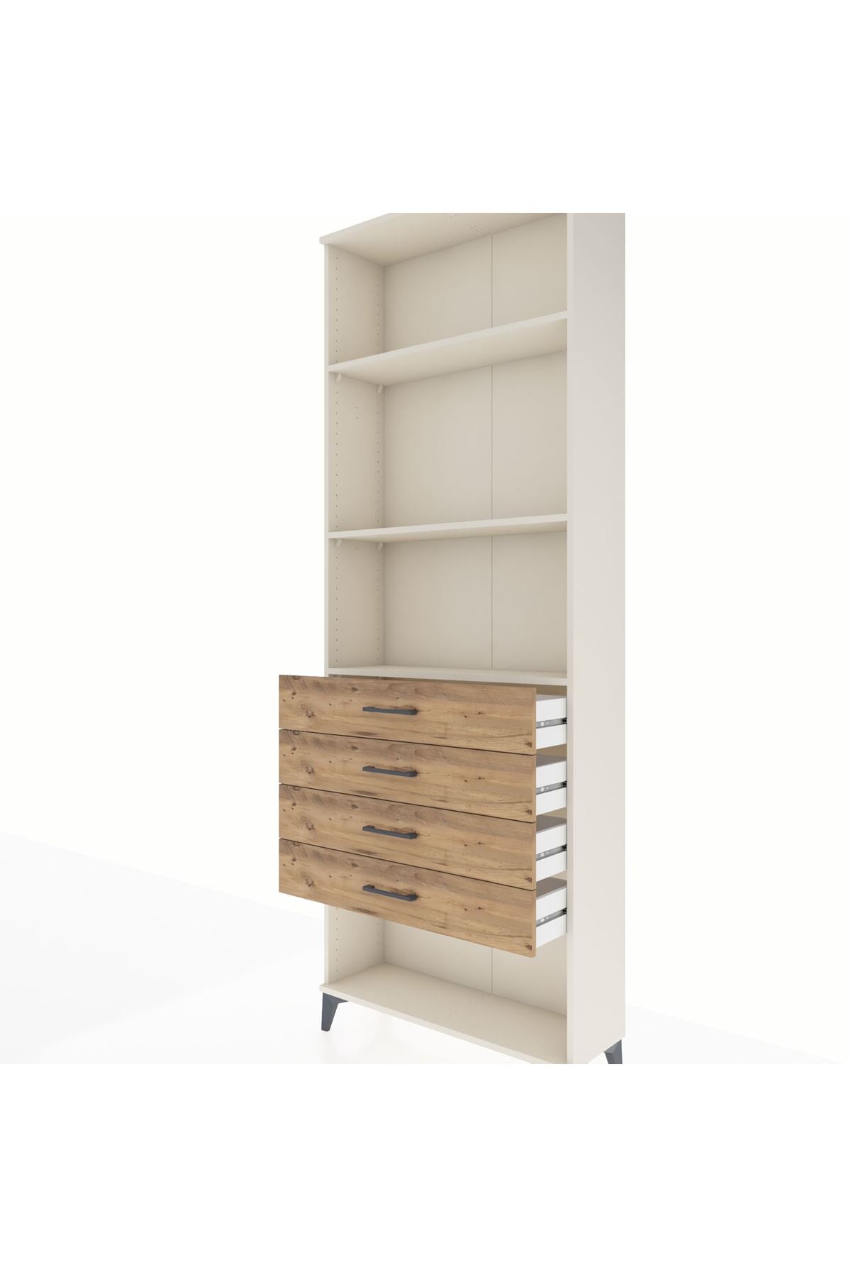 Arges Dolap 3 Raflı 4 Çekmeceli 88x30x243 - S33M258V3A