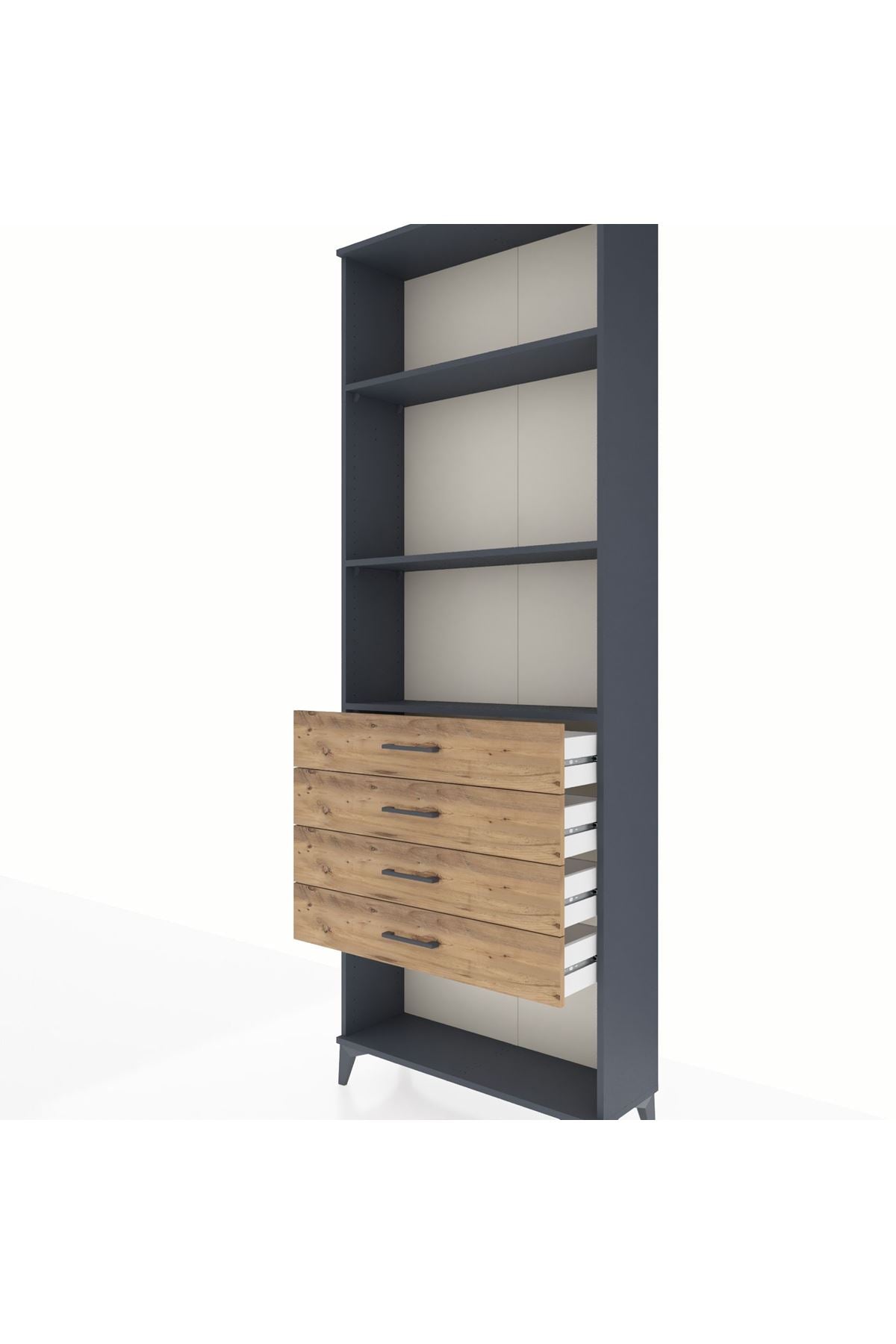 Arges Dolap 3 Raflı 4 Çekmeceli 88x30x243 - S33M258V6A