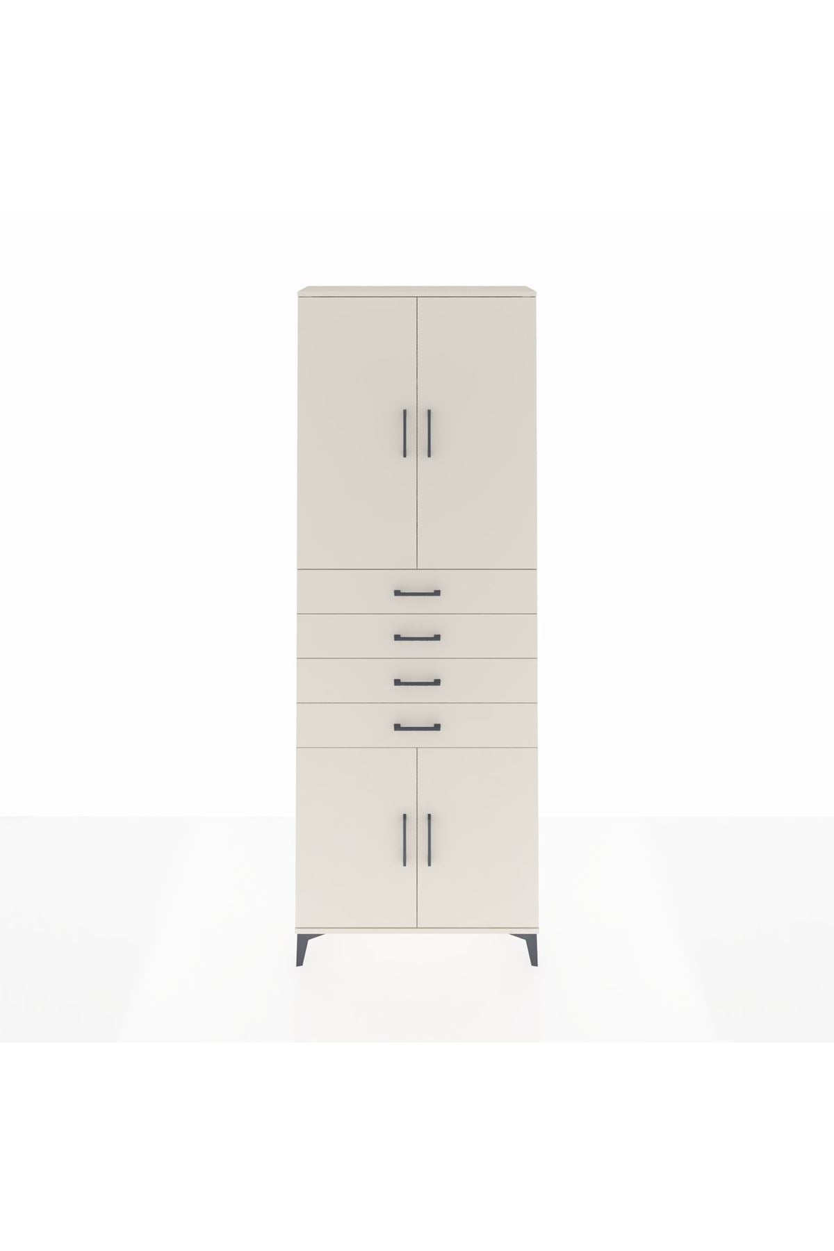 Arges Dolap 3 Raflı 4 Çekmeceli 4 Kapaklı 88x30x243 - S33M259V1A