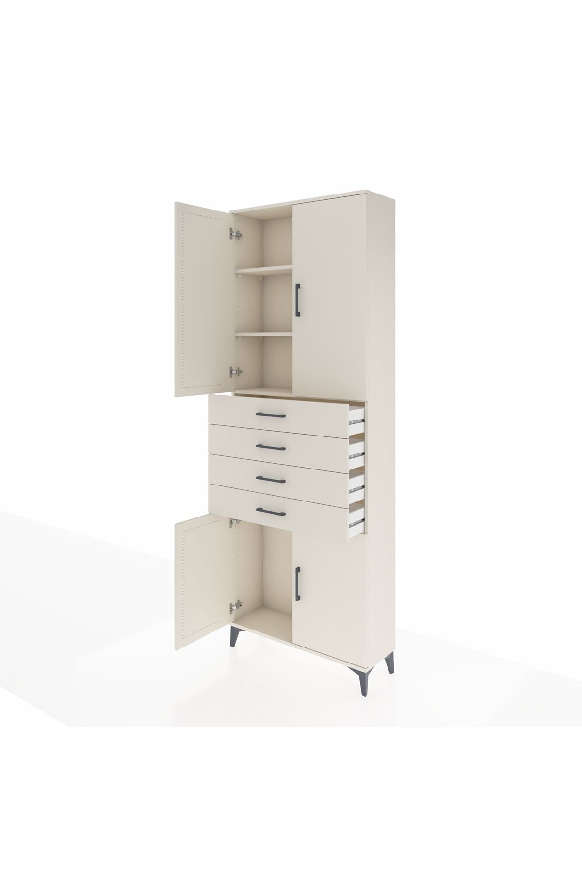 Arges Dolap 3 Raflı 4 Çekmeceli 4 Kapaklı 88x30x243 - S33M259V1A