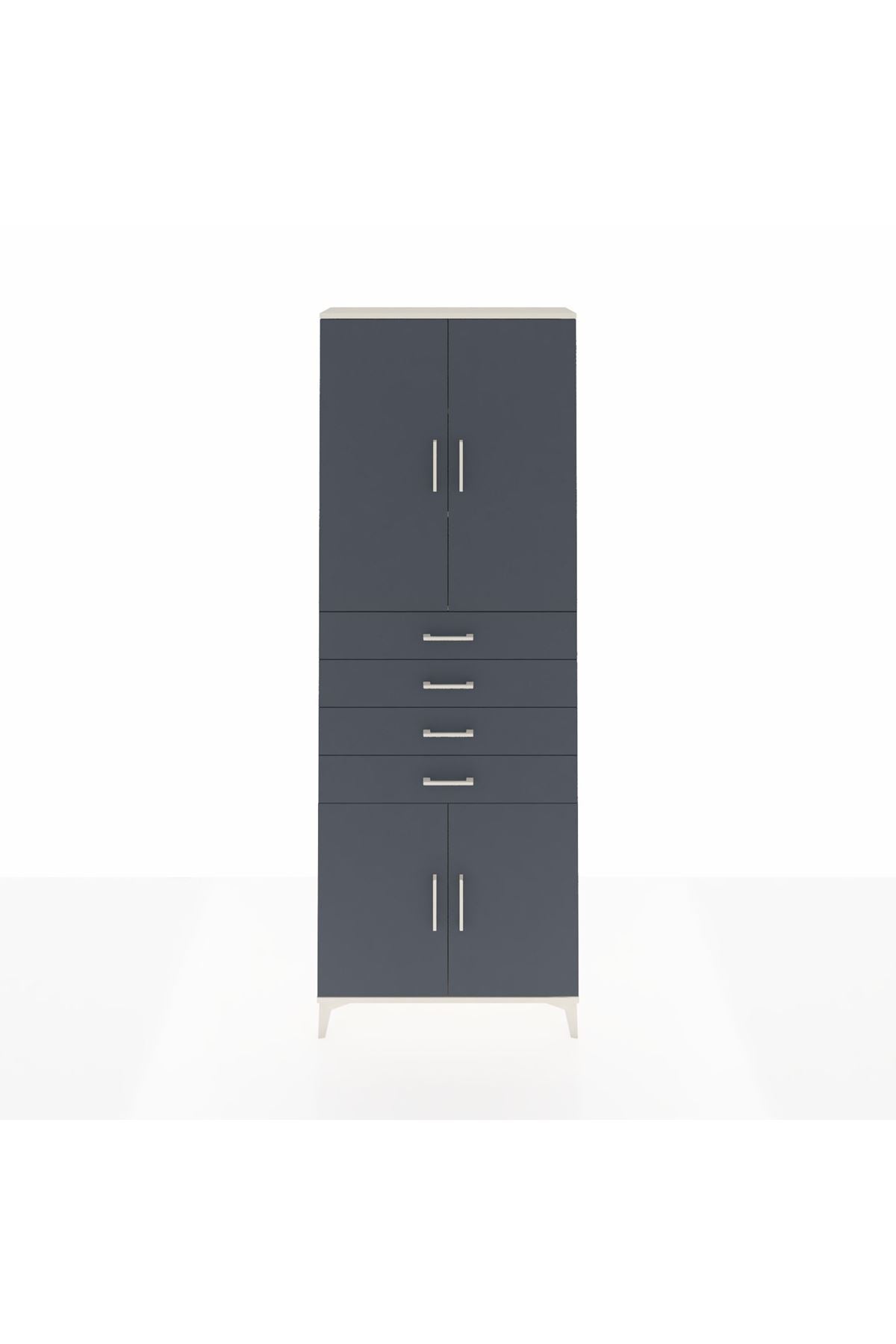 Arges Dolap 3 Raflı 4 Çekmeceli 4 Kapaklı 88x30x243 - S33M259V2A