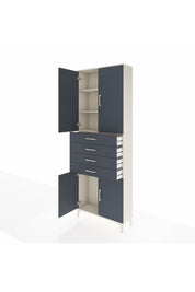 Arges Dolap 3 Raflı 4 Çekmeceli 4 Kapaklı 88x30x243 - S33M259V2A