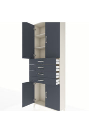 Arges Dolap 3 Raflı 4 Çekmeceli 4 Kapaklı 88x30x243 - S33M259V2A