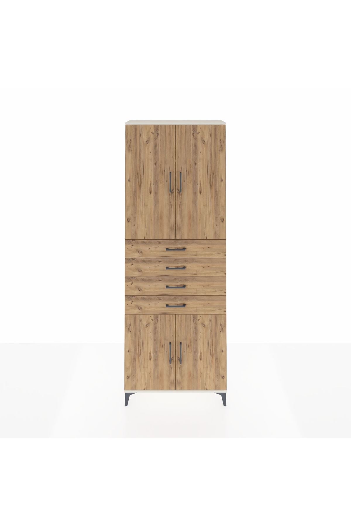 Arges Dolap 3 Raflı 4 Çekmeceli 4 Kapaklı 88x30x243 - S33M259V3A