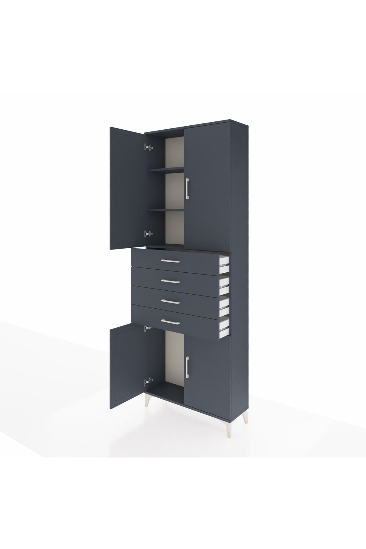 Arges Dolap 3 Raflı 4 Çekmeceli 4 Kapaklı 88x30x243 - S33M259V5A