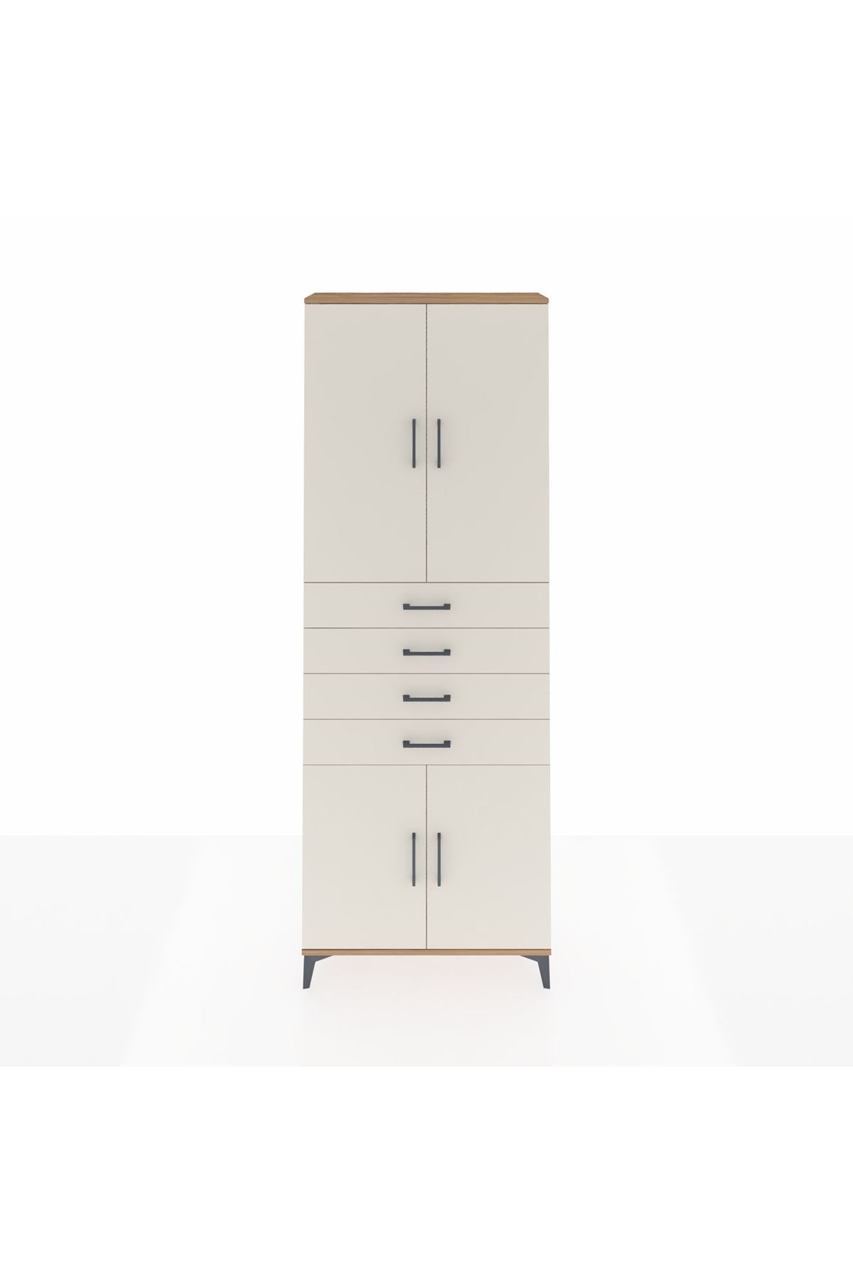 Arges Dolap 3 Raflı 4 Çekmeceli 4 Kapaklı 88x30x243 - S33M259V7A