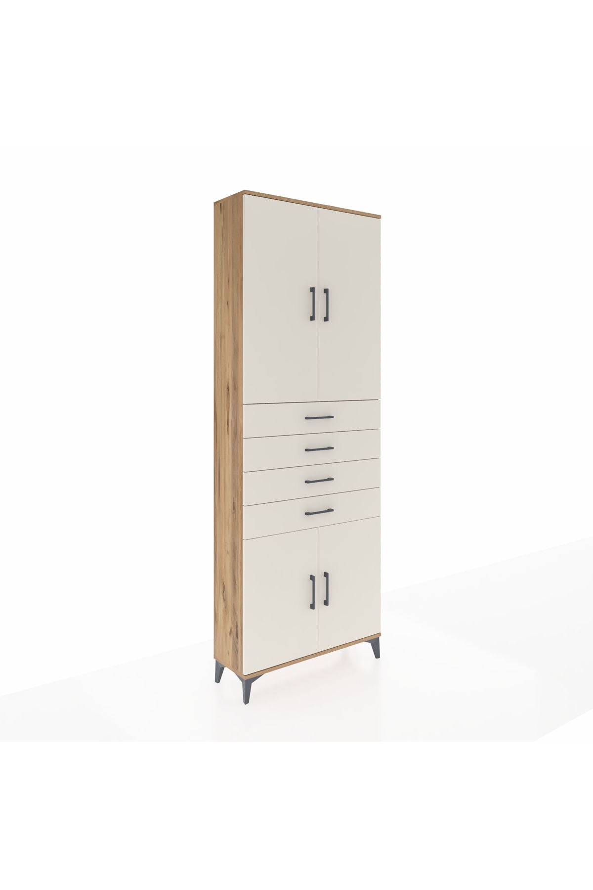Arges Dolap 3 Raflı 4 Çekmeceli 4 Kapaklı 88x30x243 - S33M259V7A