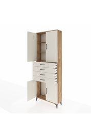 Arges Dolap 3 Raflı 4 Çekmeceli 4 Kapaklı 88x30x243 - S33M259V7A