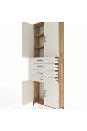 Arges Dolap 3 Raflı 4 Çekmeceli 4 Kapaklı 88x30x243 - S33M259V7A