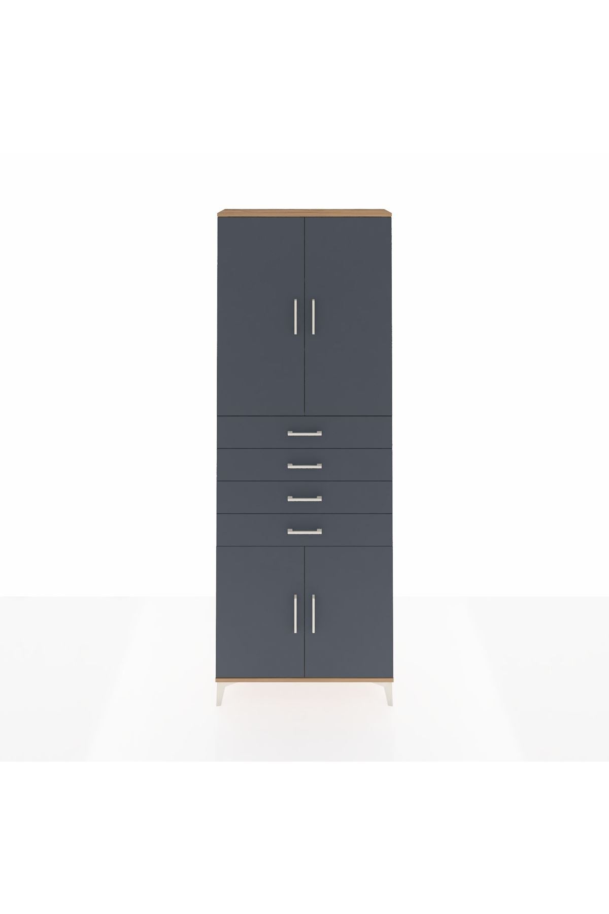 Arges Dolap 3 Raflı 4 Çekmeceli 4 Kapaklı 88x30x243 - S33M259V8A