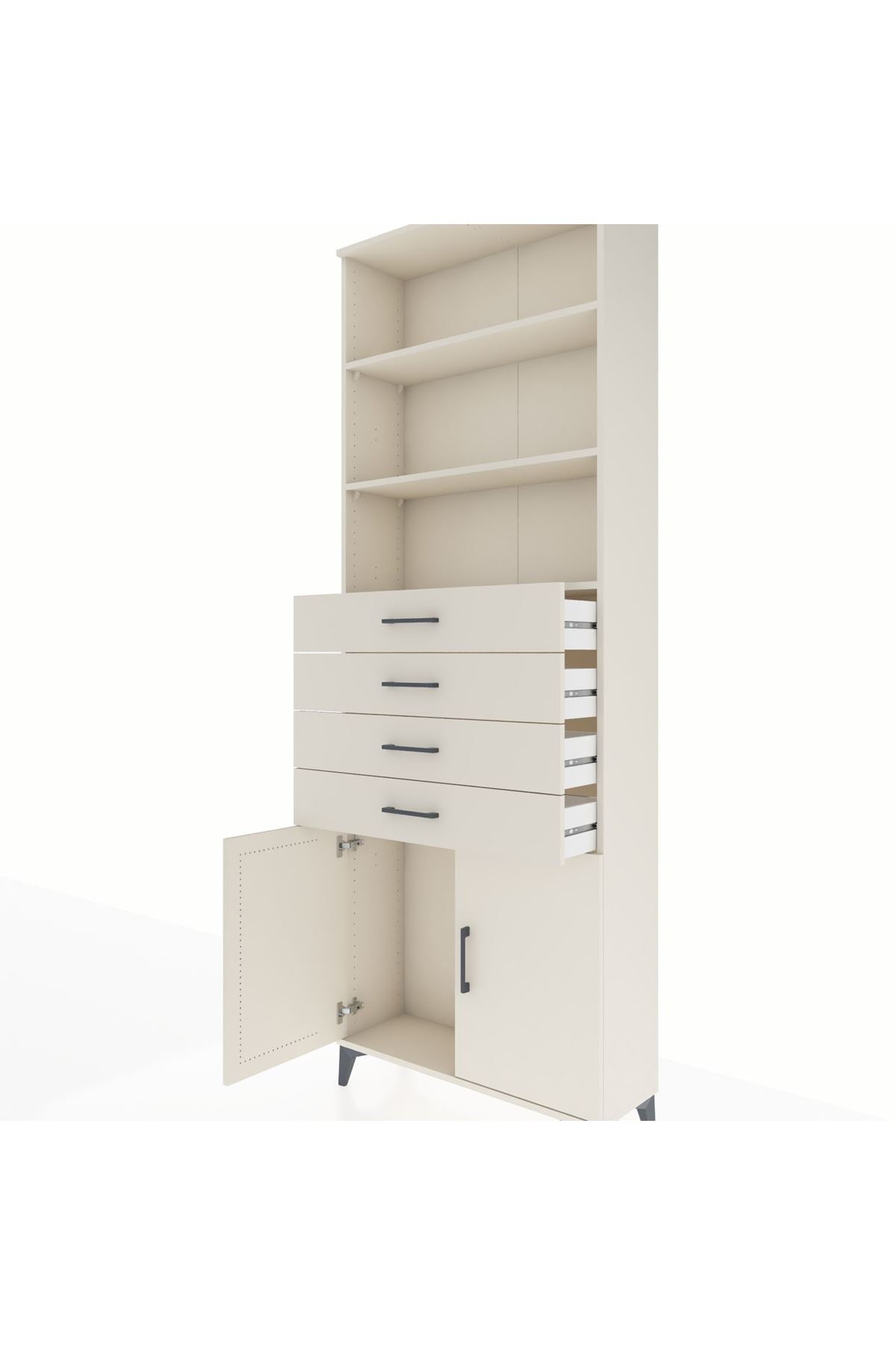 Arges Dolap 3 Raflı 4 Çekmeceli 2 Kapaklı 88x30x243 - S33M260V1A