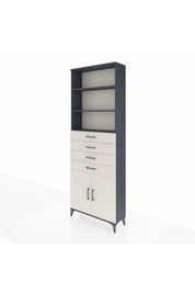 Arges Dolap 3 Raflı 4 Çekmeceli 2 Kapaklı 88x30x243 - S33M260V4A