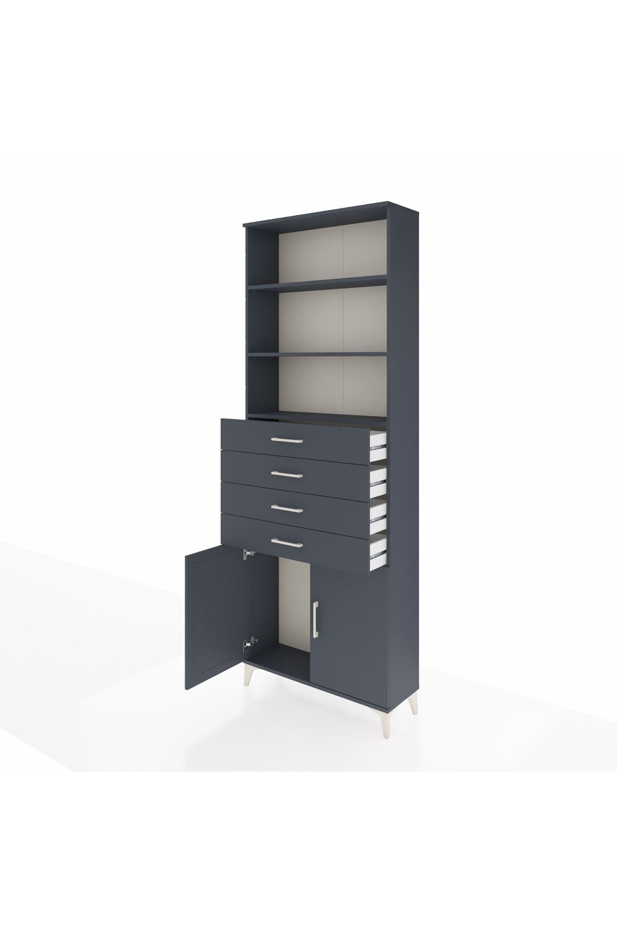 Arges Dolap 3 Raflı 4 Çekmeceli 2 Kapaklı 88x30x243 - S33M260V5A