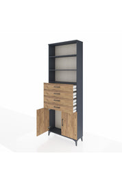 Arges Dolap 3 Raflı 4 Çekmeceli 2 Kapaklı 88x30x243 - S33M260V6A