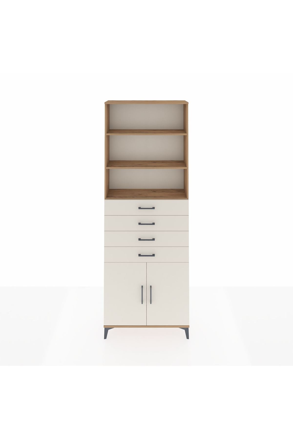 Arges Dolap 3 Raflı 4 Çekmeceli 2 Kapaklı 88x30x243 - S33M260V7A