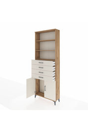 Arges Dolap 3 Raflı 4 Çekmeceli 2 Kapaklı 88x30x243 - S33M260V7A