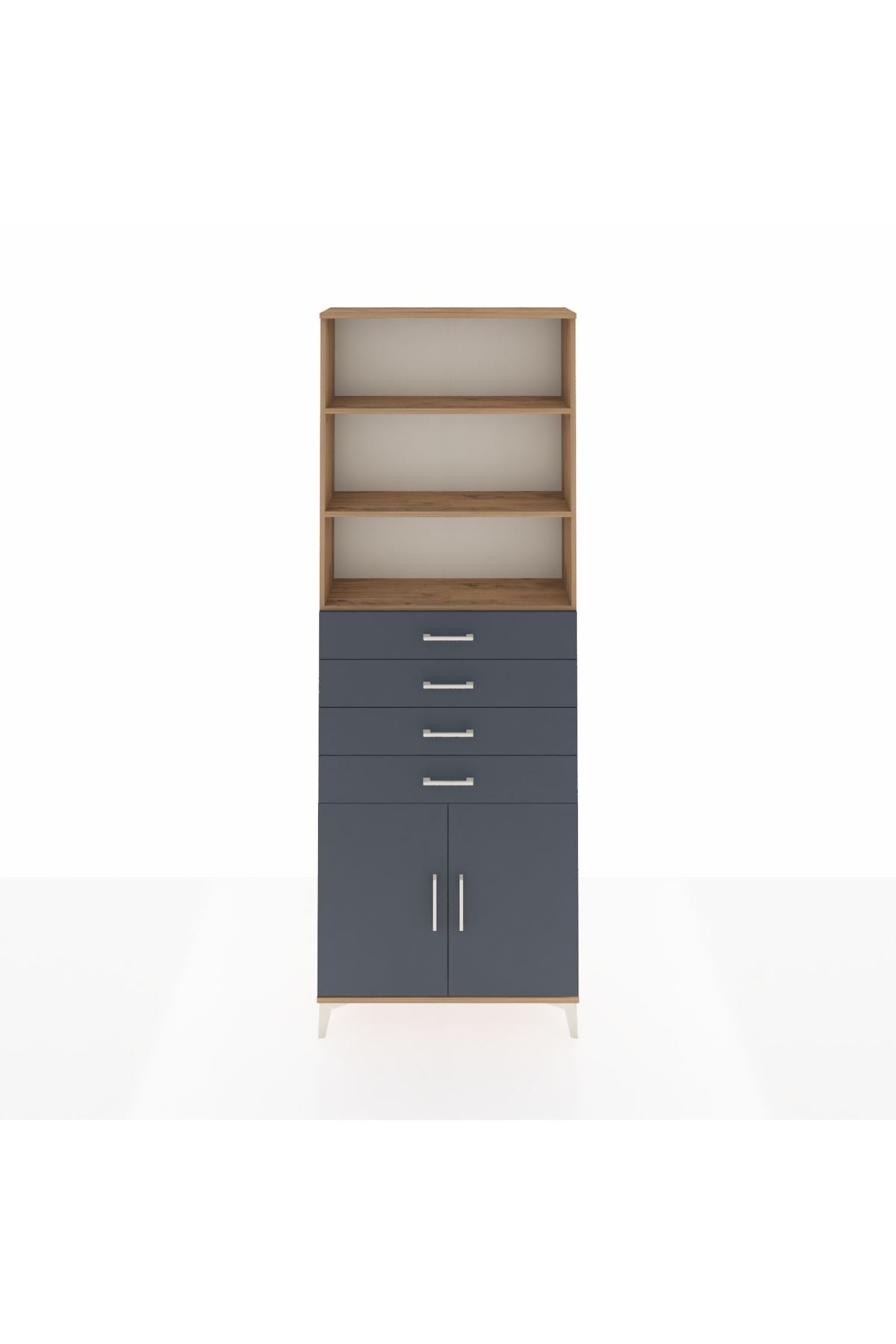 Arges Dolap 3 Raflı 4 Çekmeceli 2 Kapaklı 88x30x243 - S33M260V8A