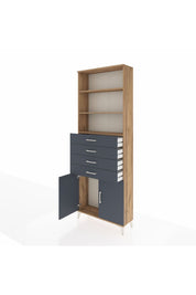 Arges Dolap 3 Raflı 4 Çekmeceli 2 Kapaklı 88x30x243 - S33M260V8A