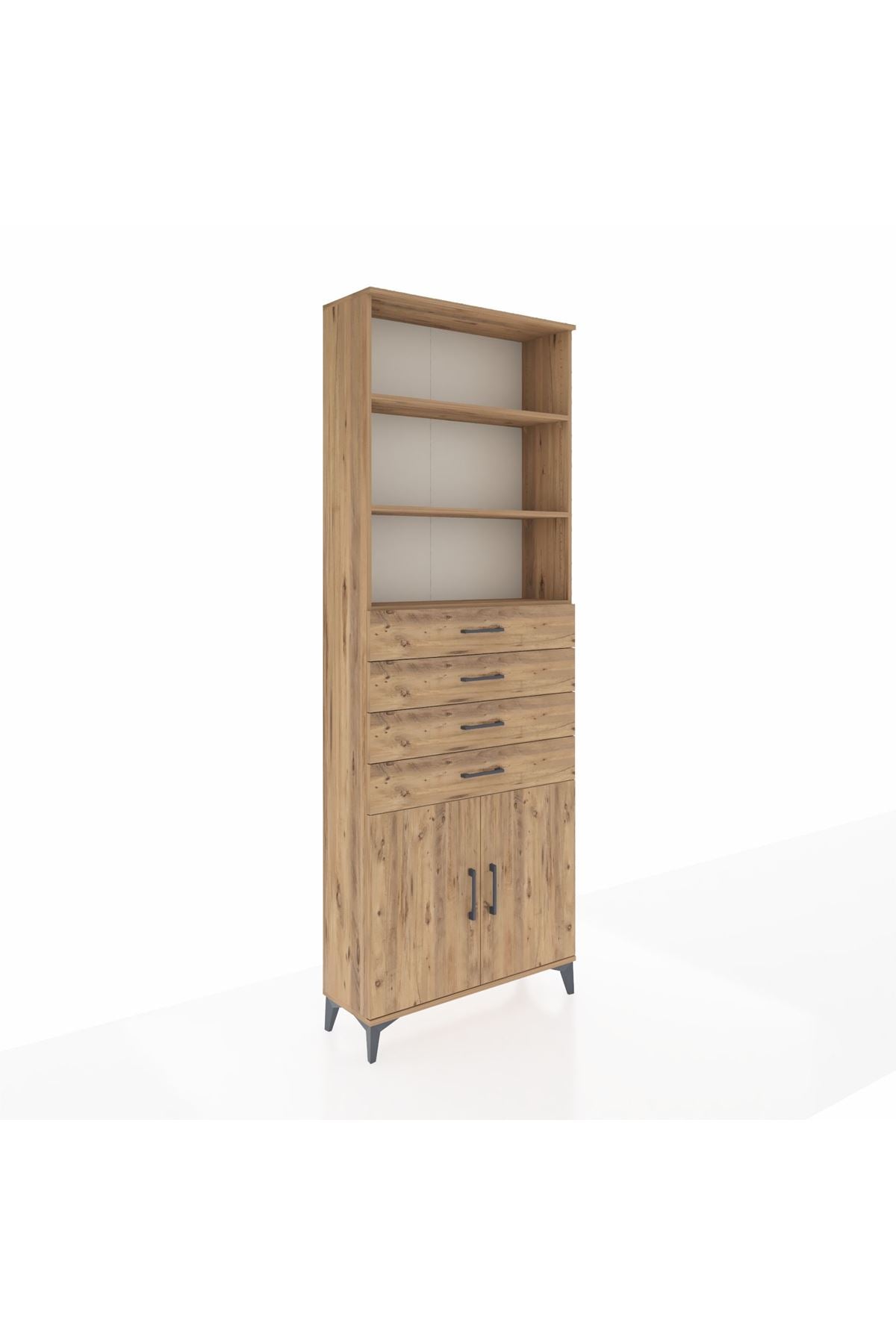 Arges Dolap 3 Raflı 4 Çekmeceli 2 Kapaklı 88x30x243 - S33M260V9A