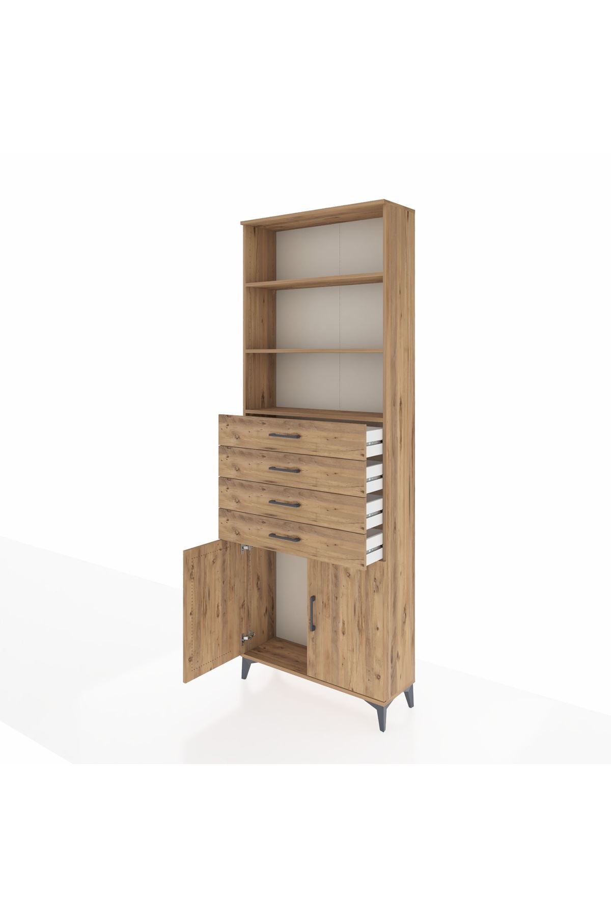 Arges Dolap 3 Raflı 4 Çekmeceli 2 Kapaklı 88x30x243 - S33M260V9A