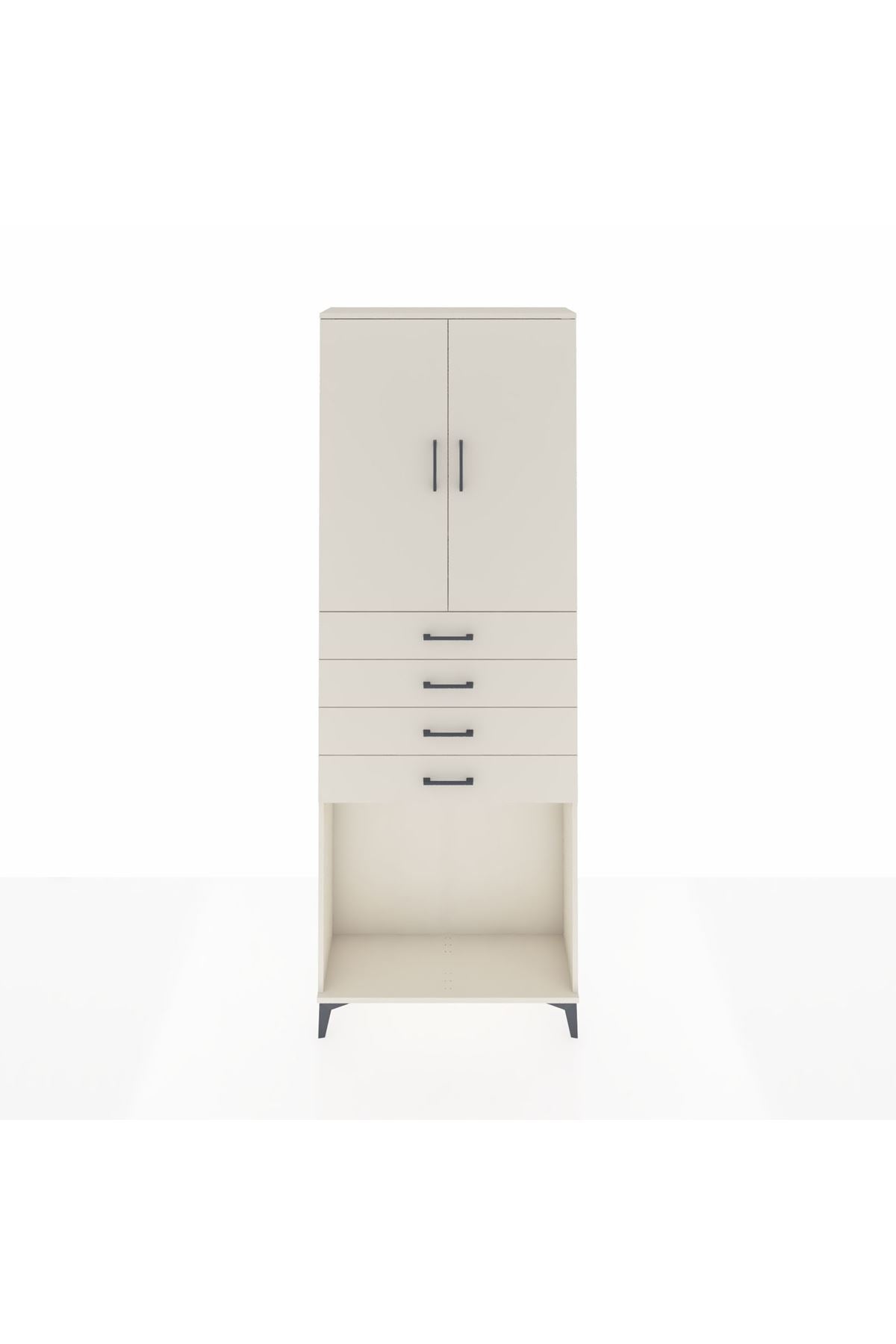 Arges Dolap 3 Raflı 4 Çekmeceli 2 Kapaklı 88x30x243 - S33M261V1A