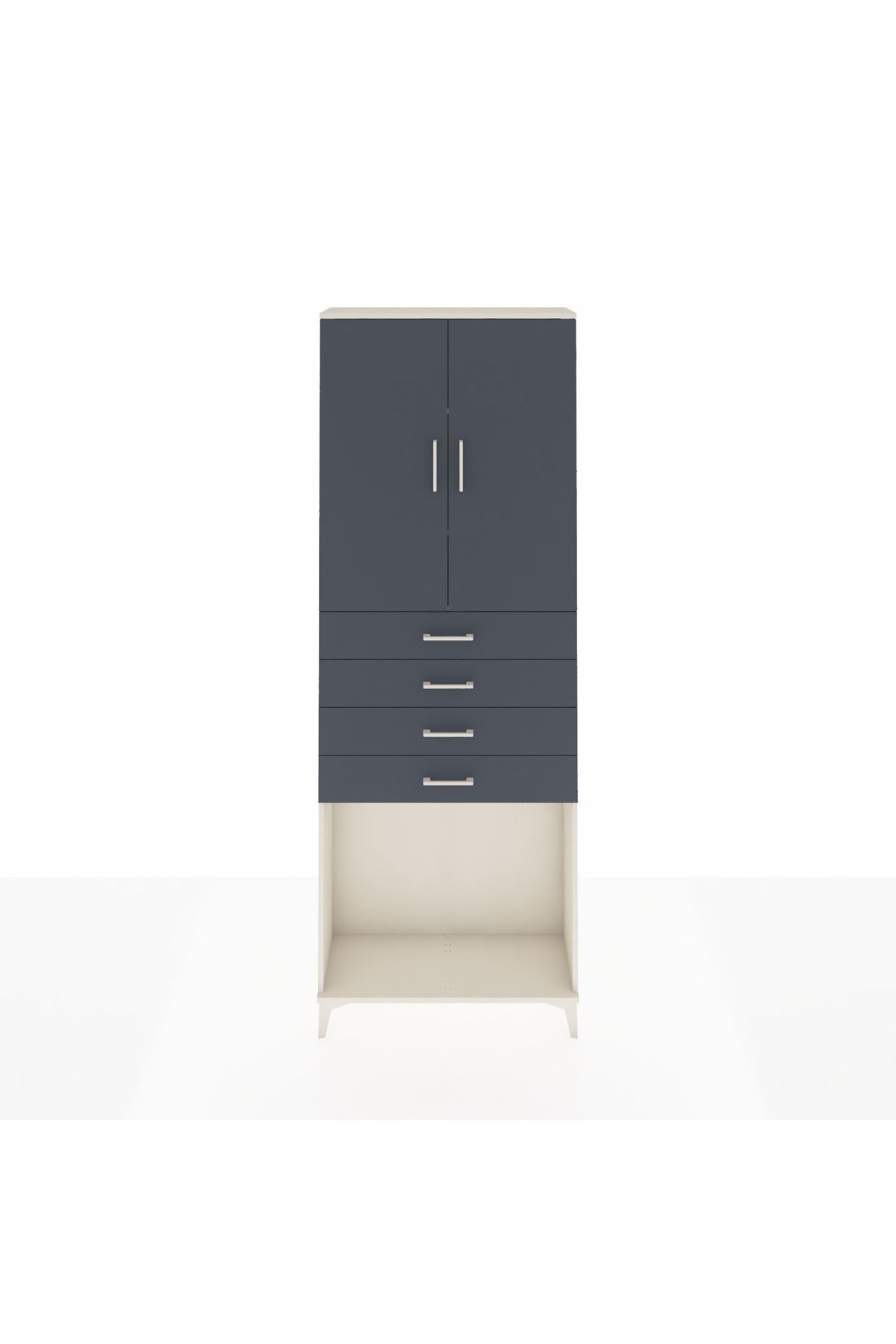 Arges Dolap 3 Raflı 4 Çekmeceli 2 Kapaklı 88x30x243 - S33M261V2A