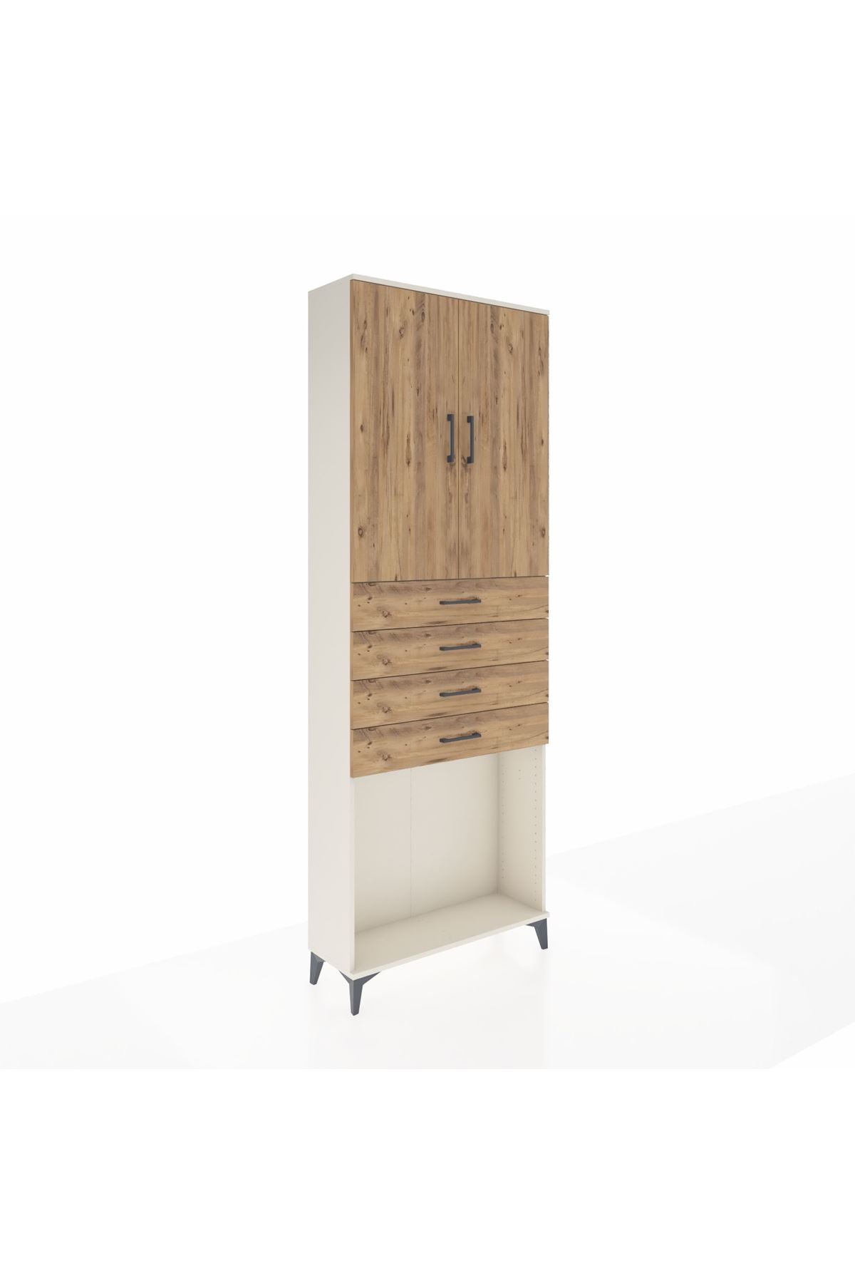 Arges Dolap 3 Raflı 4 Çekmeceli 2 Kapaklı 88x30x243 - S33M261V3A