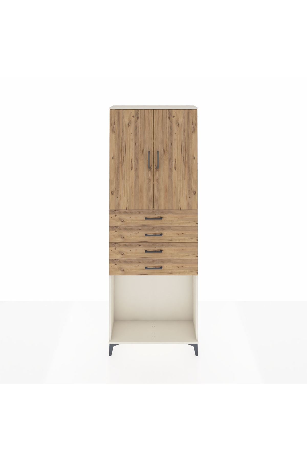 Arges Dolap 3 Raflı 4 Çekmeceli 2 Kapaklı 88x30x243 - S33M261V3A
