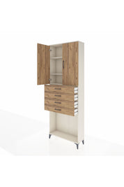 Arges Dolap 3 Raflı 4 Çekmeceli 2 Kapaklı 88x30x243 - S33M261V3A
