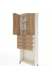Arges Dolap 3 Raflı 4 Çekmeceli 2 Kapaklı 88x30x243 - S33M261V3A