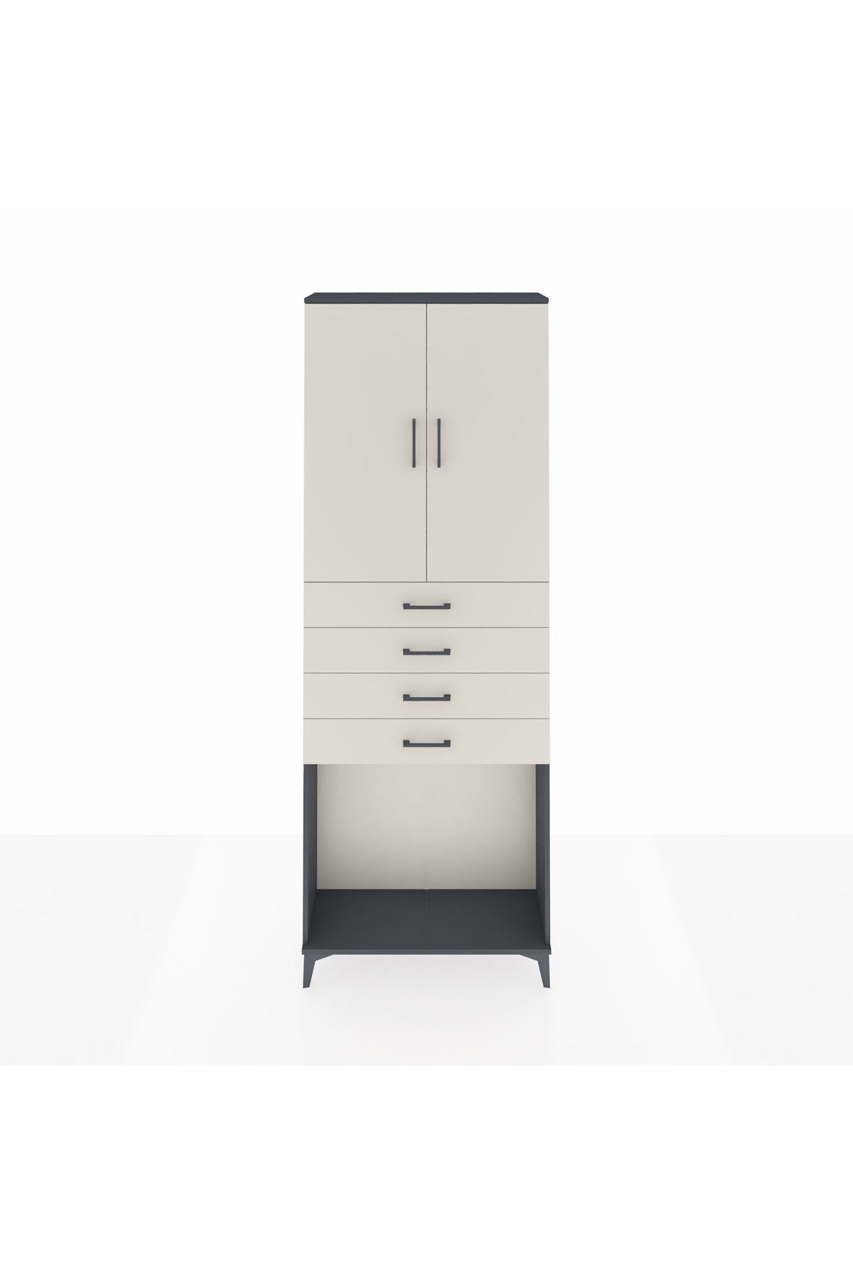 Arges Dolap 3 Raflı 4 Çekmeceli 2 Kapaklı 88x30x243 - S33M261V4A