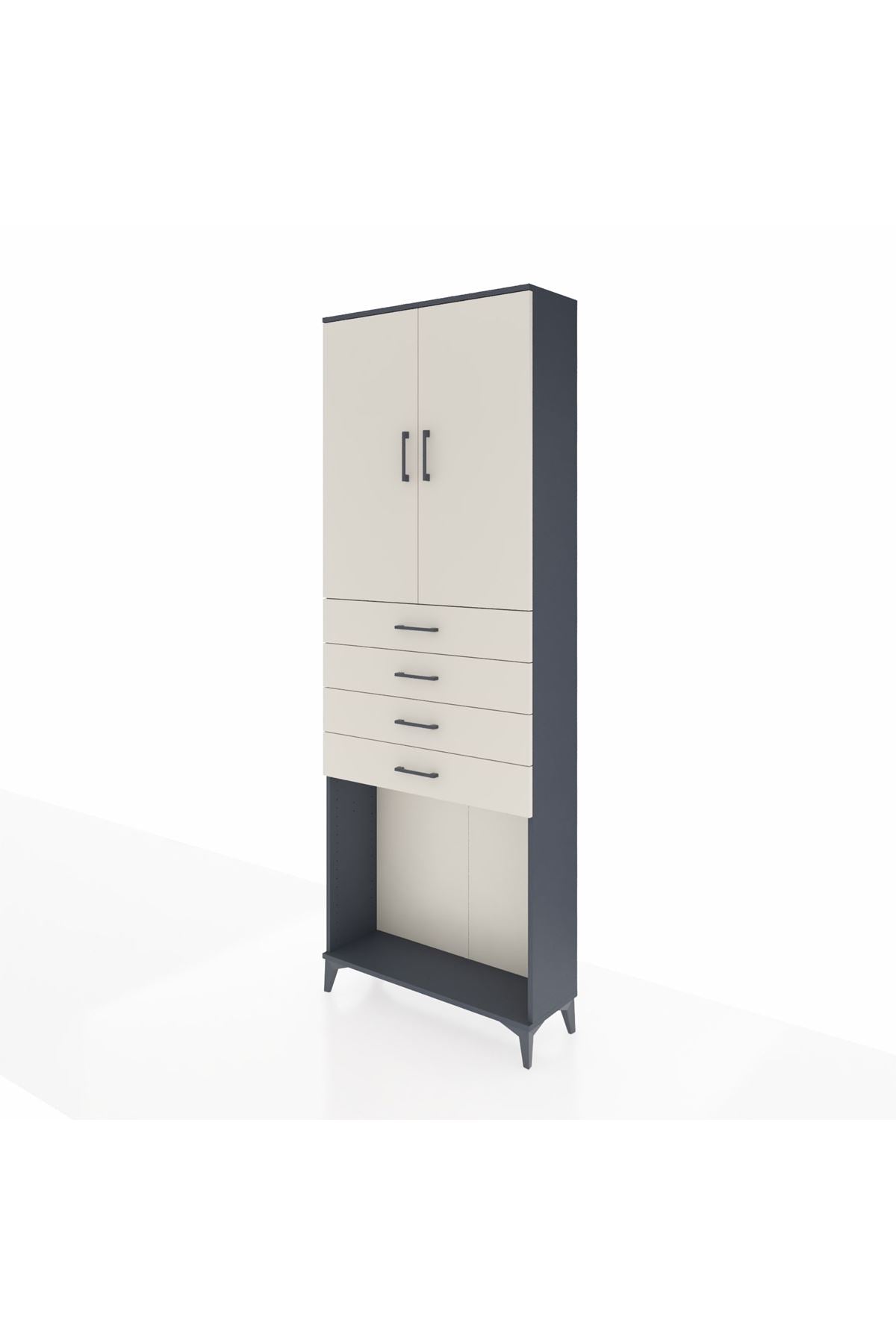Arges Dolap 3 Raflı 4 Çekmeceli 2 Kapaklı 88x30x243 - S33M261V4A