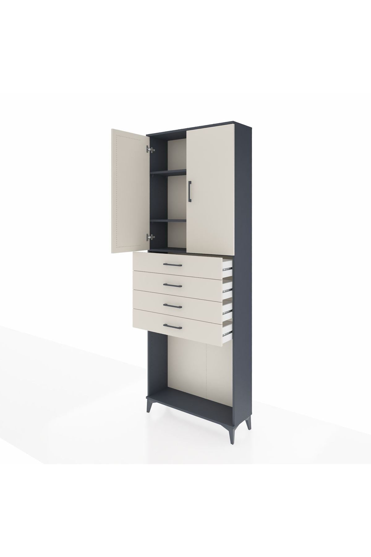 Arges Dolap 3 Raflı 4 Çekmeceli 2 Kapaklı 88x30x243 - S33M261V4A
